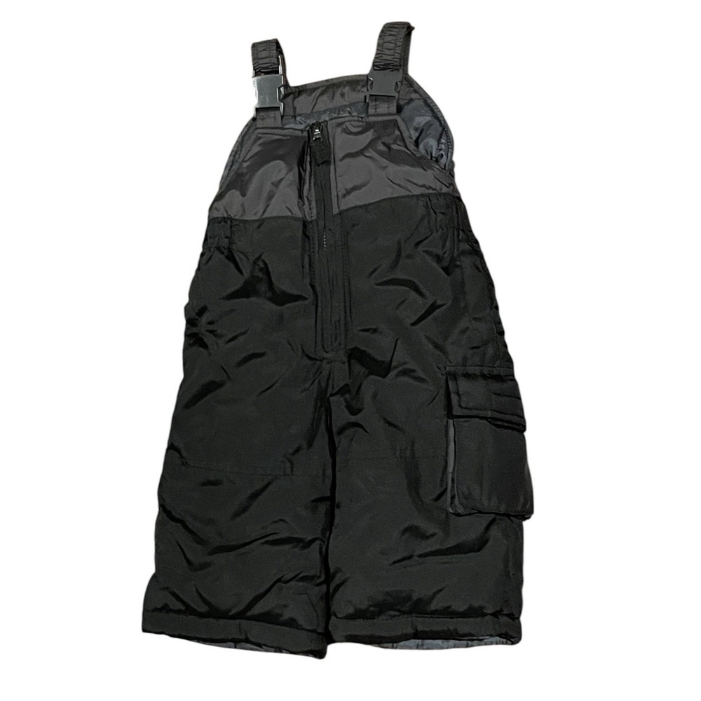 12 Month Snowpants Black Gray Bibs Overalls London Fog Boys Winter Snow Pants